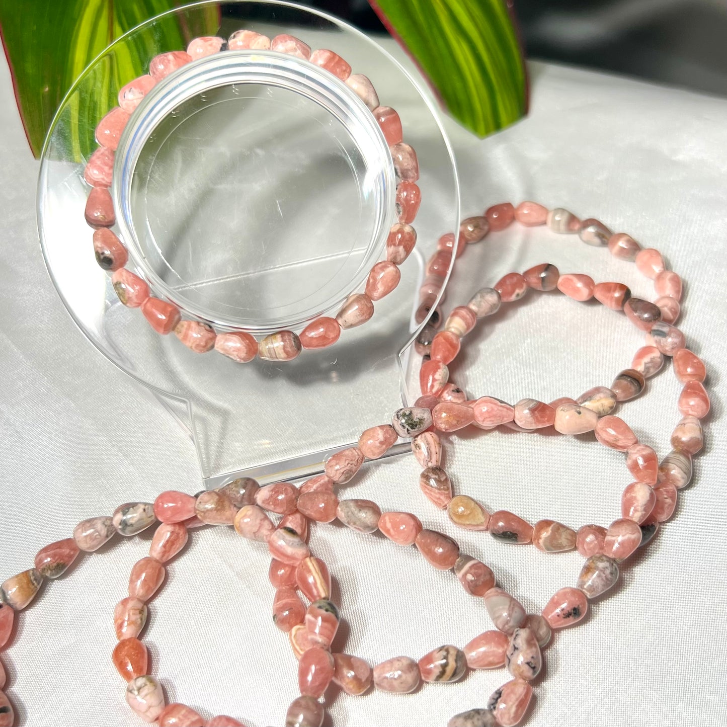 Rhodochrosite Raindrop Bracelet