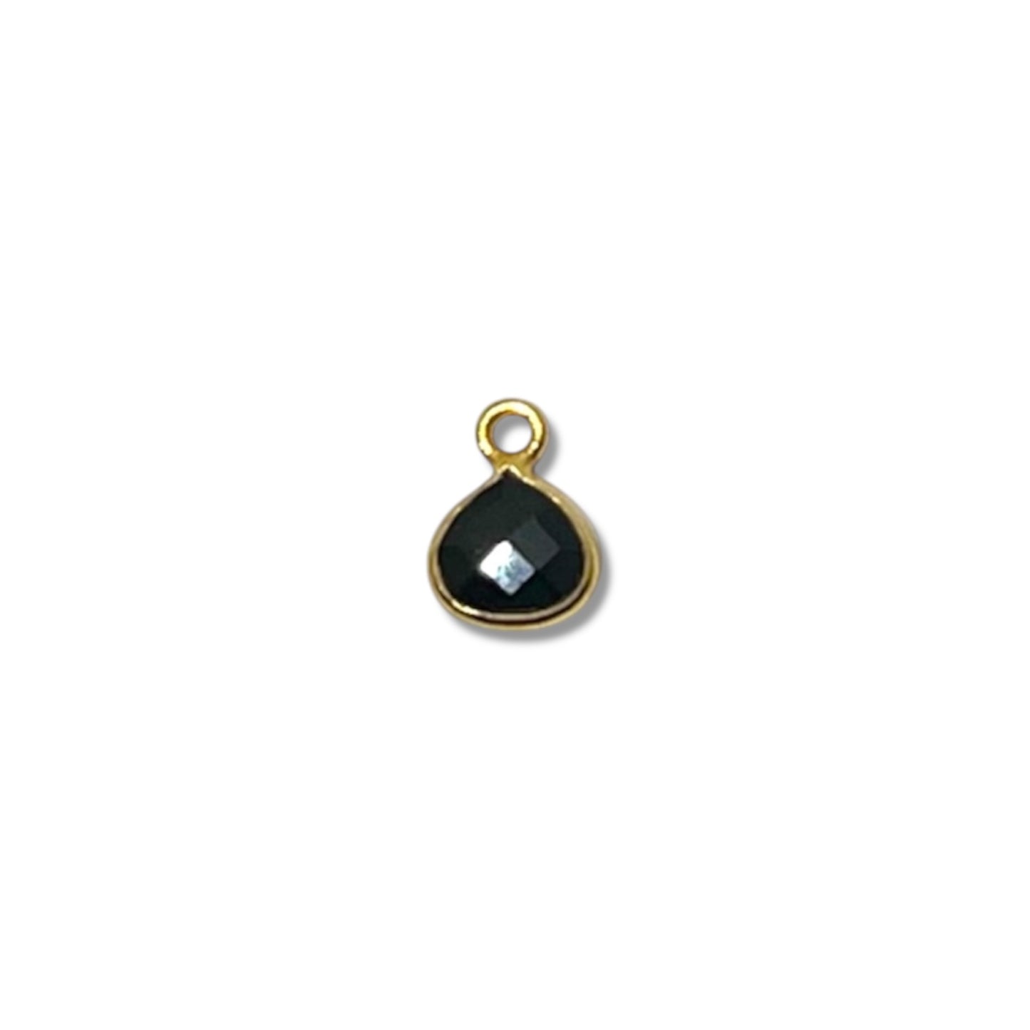 Smoky Quartz & Onyx Mini Faceted Charm - Charm Bar Charms