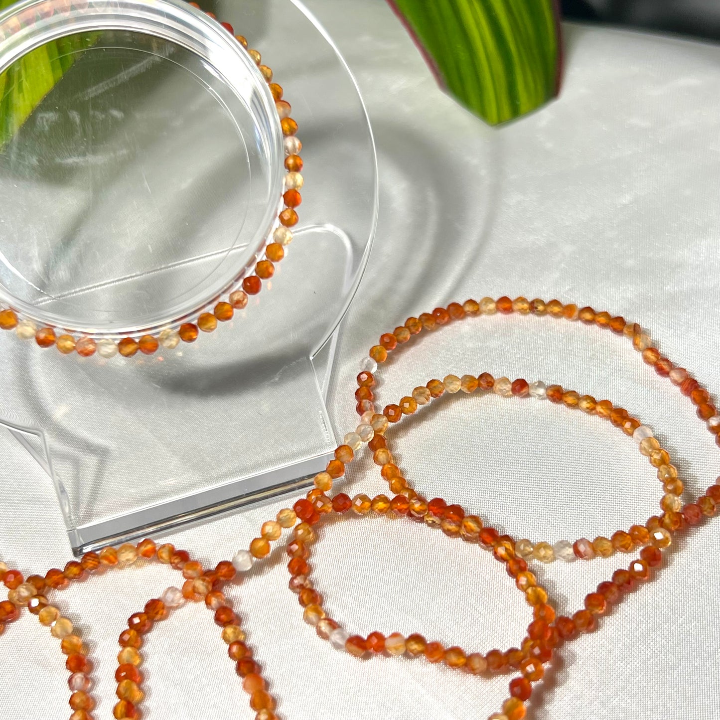 Carnelian Faceted Bracelet 4mm