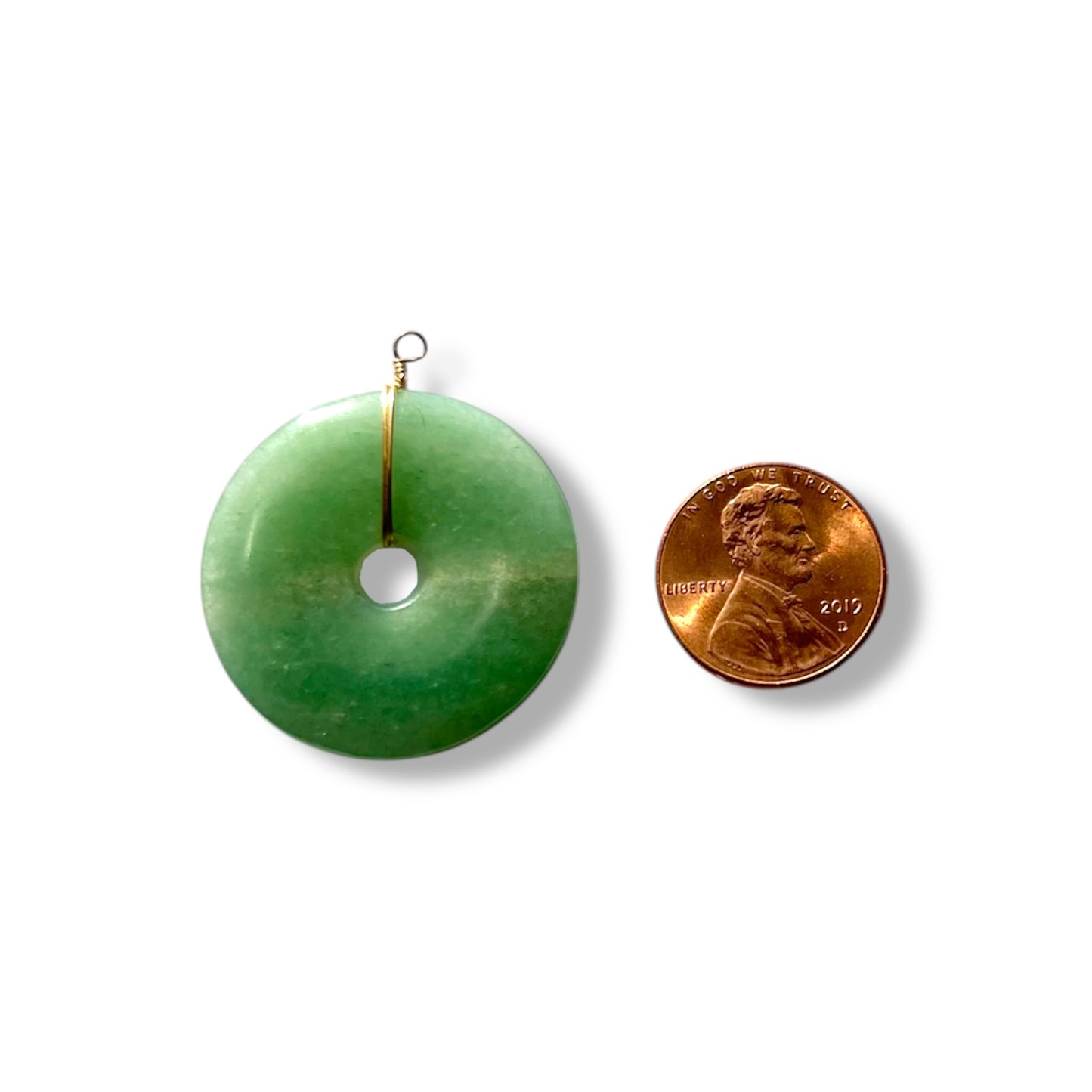 Green Aventurine Pi Stone Pendant *no chain* - Charm Bar