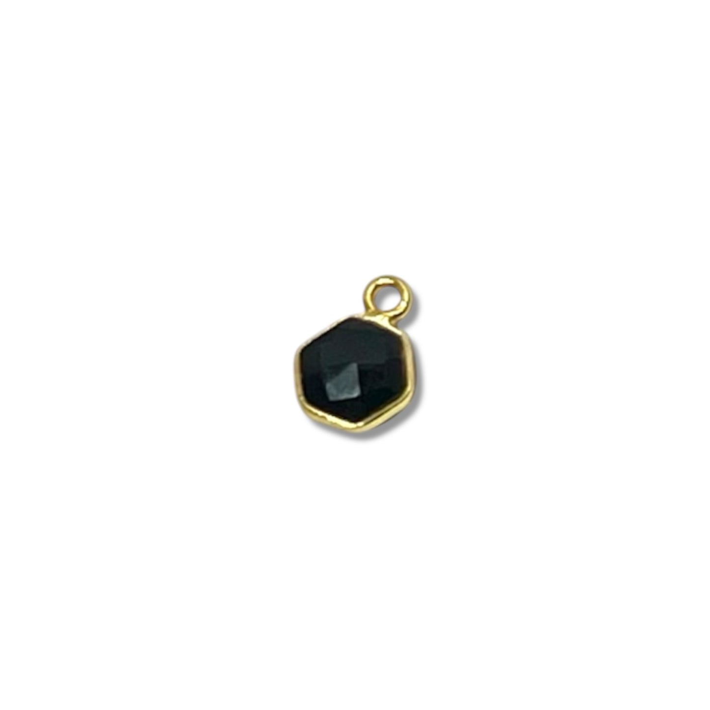 Smoky Quartz & Onyx Mini Faceted Charm - Charm Bar Charms