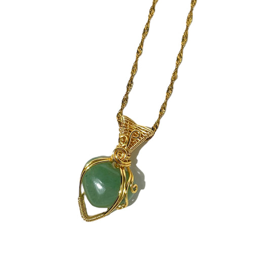 Green Aventurine Mini Heart Necklace
