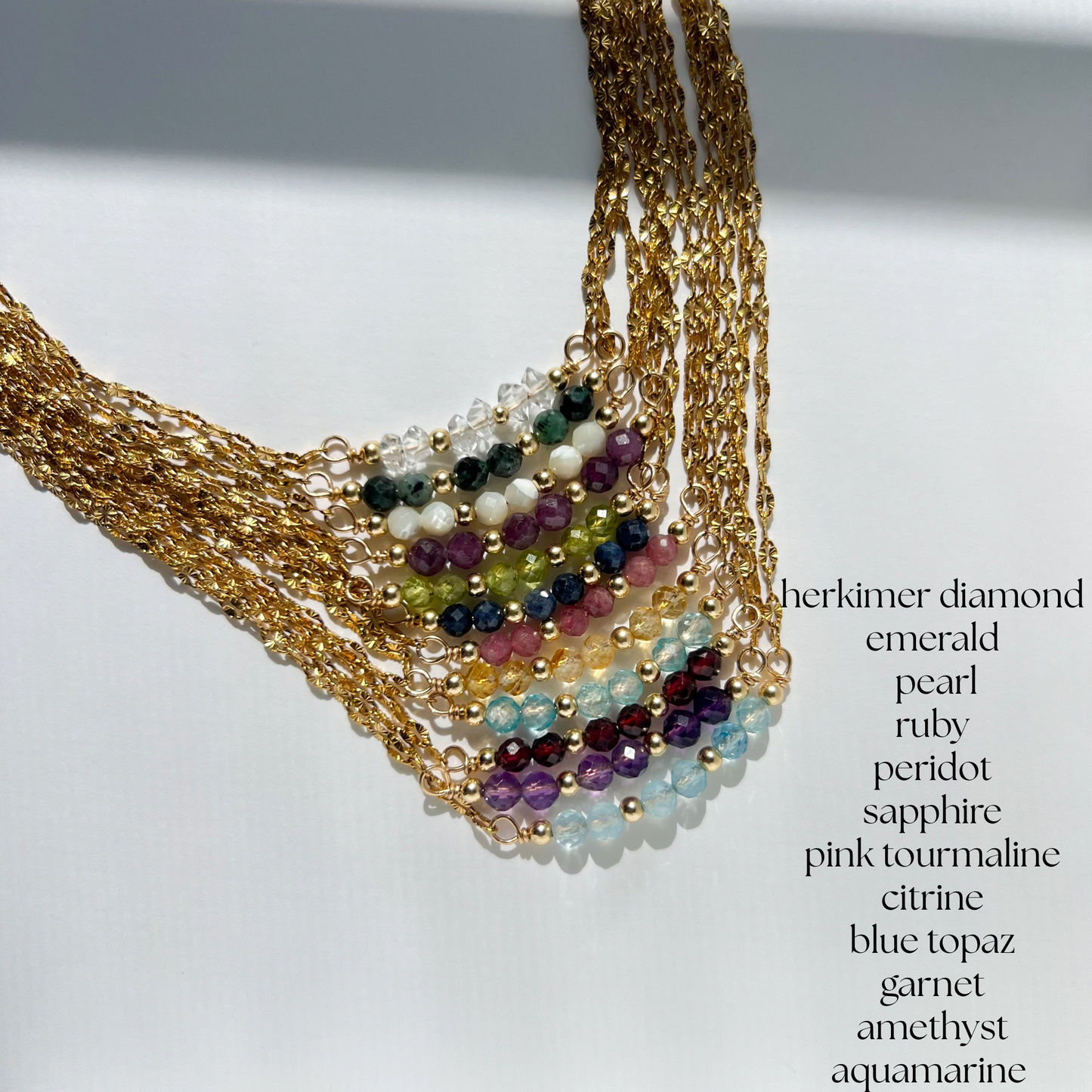 Birthstone Curved Bar Necklace