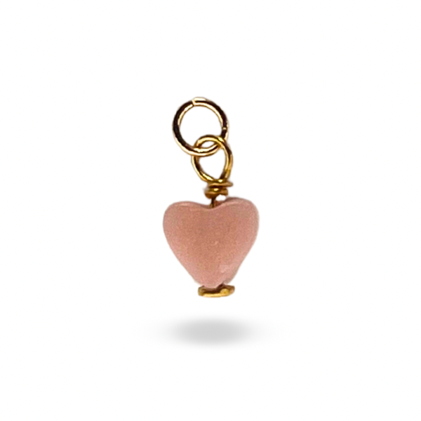 Pink Opal Heart Charm