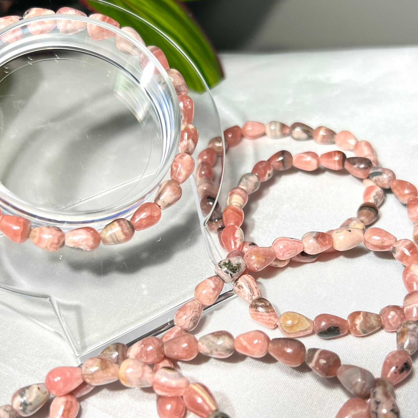 Rhodochrosite Raindrop Bracelet