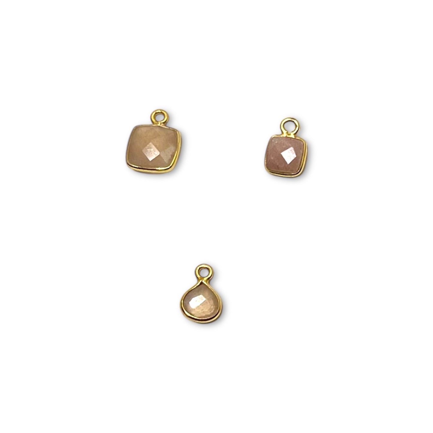 Peach Moonstone Faceted Charm - Charm Bar Charms