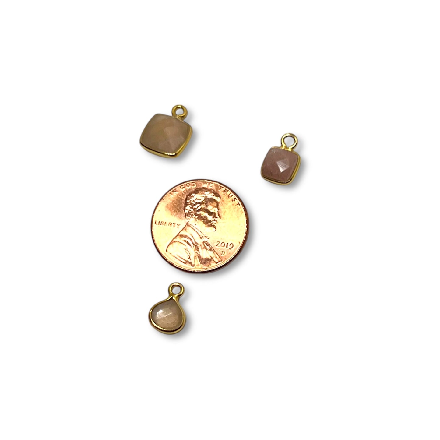 Peach Moonstone Faceted Charm - Charm Bar Charms