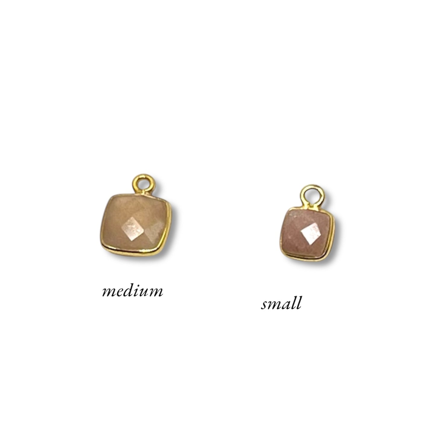 Peach Moonstone Faceted Charm - Charm Bar Charms