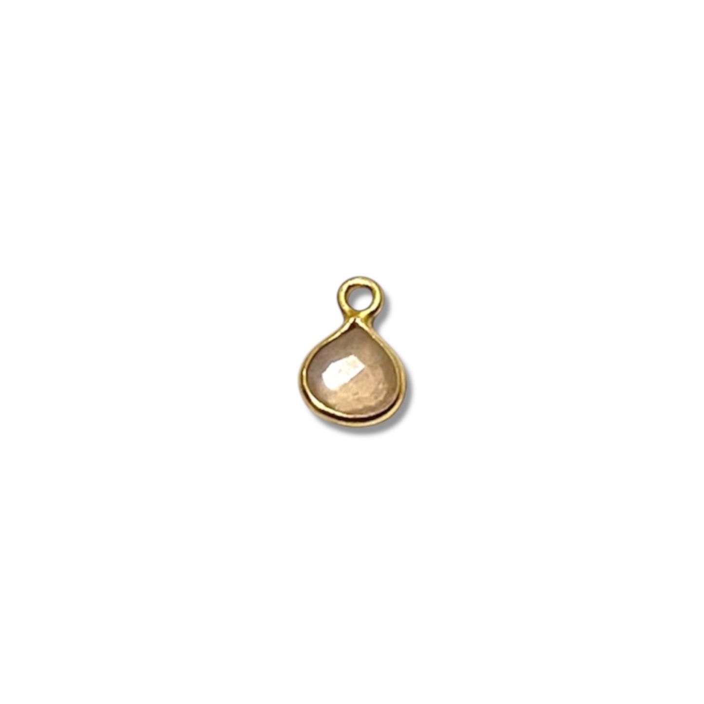Peach Moonstone Faceted Charm - Charm Bar Charms