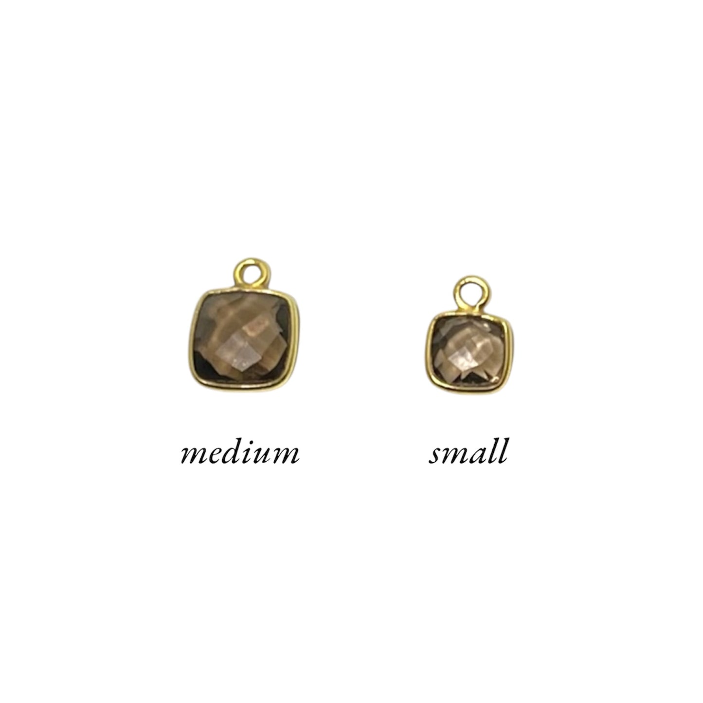 Smoky Quartz & Onyx Mini Faceted Charm - Charm Bar Charms