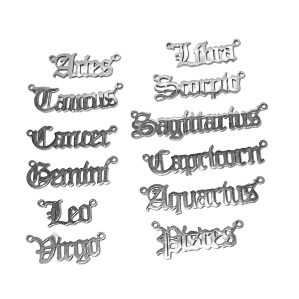 Zodiac Nameplate Charm - Charm Bar Charms