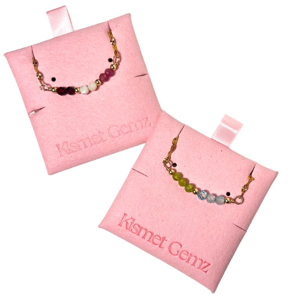 Customizable Birthstone Curved Bar Necklace