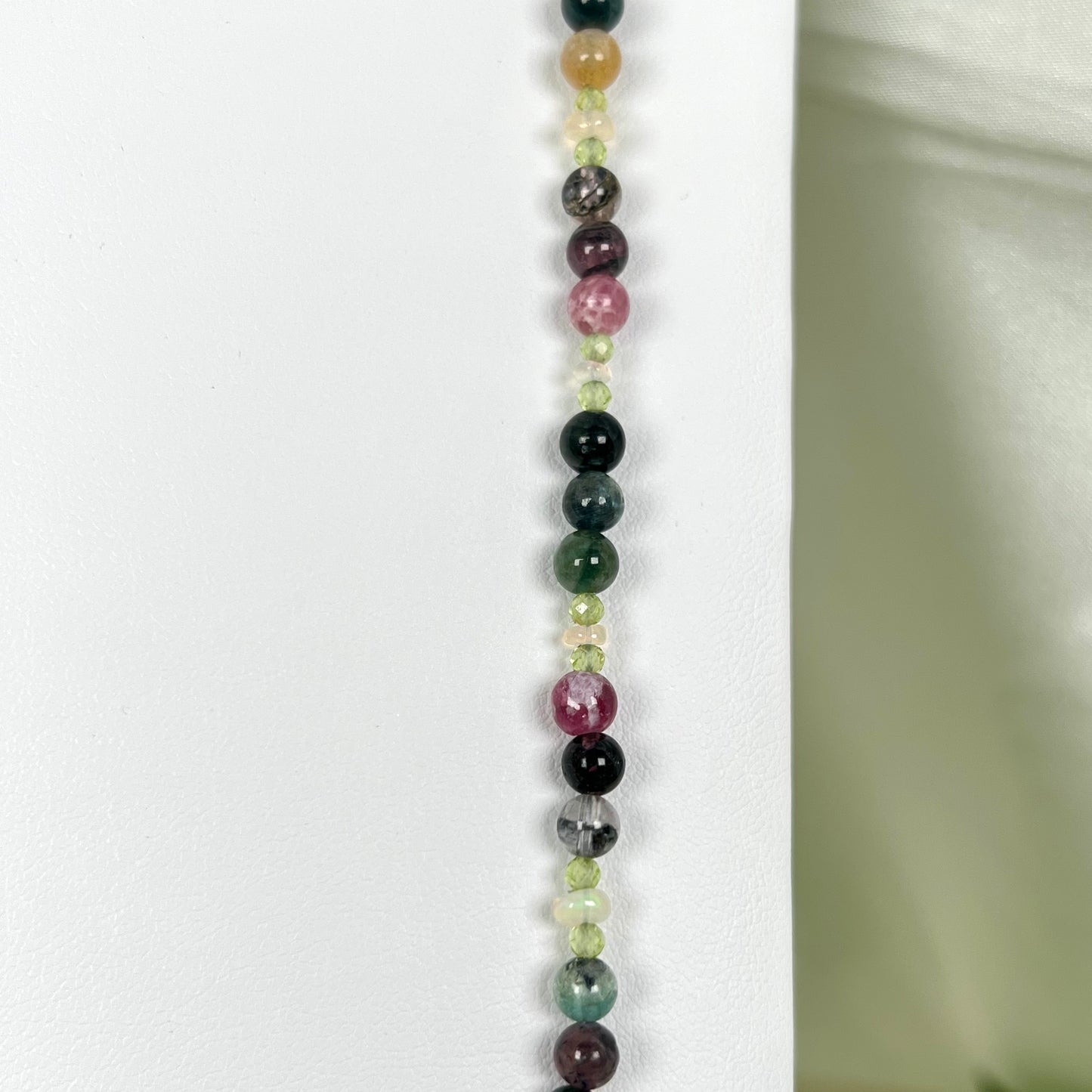 Watermelon Tourmaline • Peridot • Opal Taurus Necklace