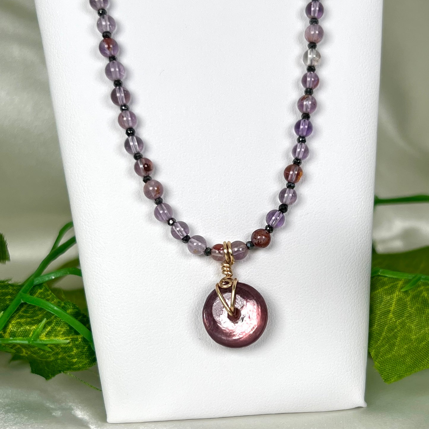 Gem Lepidolite x Auralite 23 Necklace •gold filled•