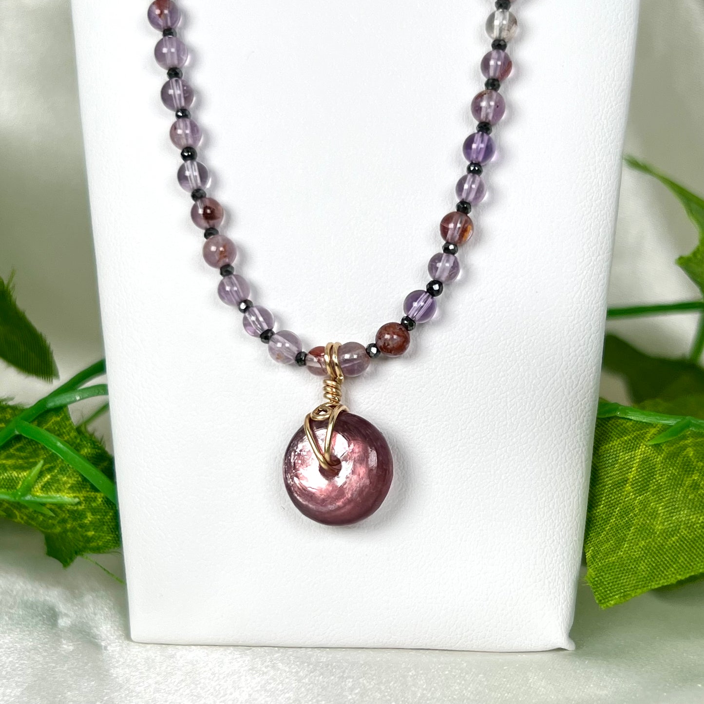 Gem Lepidolite x Auralite 23 Necklace •gold filled•