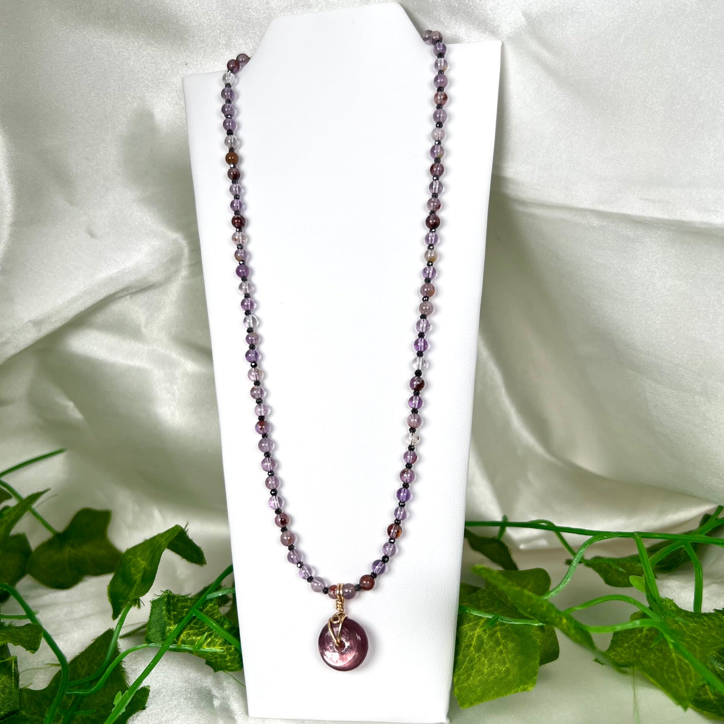 Gem Lepidolite x Auralite 23 Necklace •gold filled•