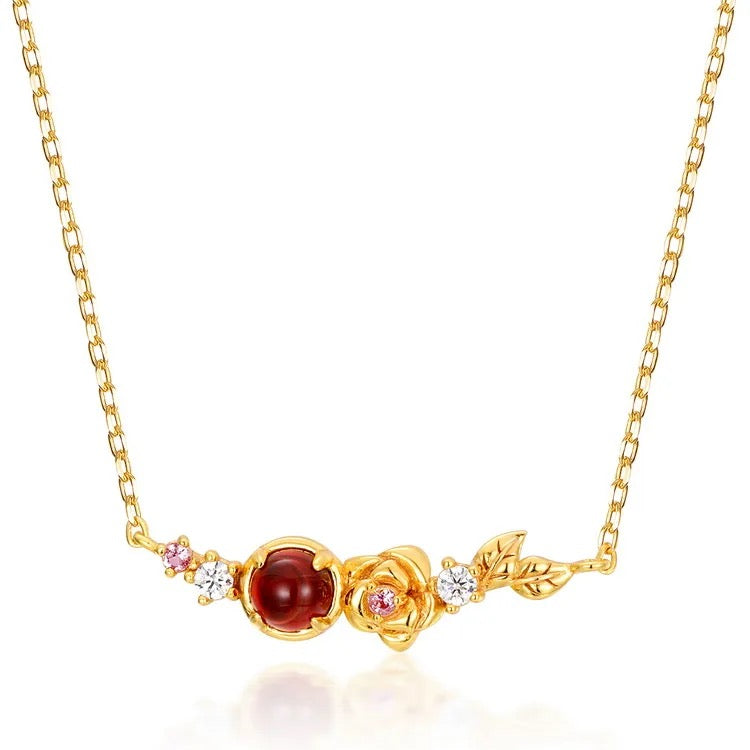 Garnet Rose Necklace