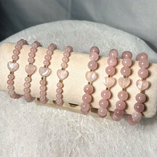 Rose Quartz Heart Bracelet