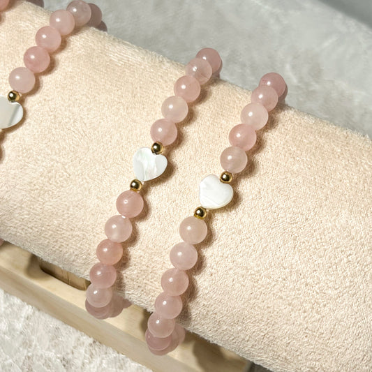 Mother of Pearl Rose Quartz Bracelet