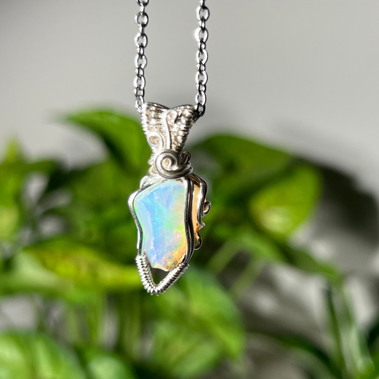 Opal Necklace *d* plated copper
