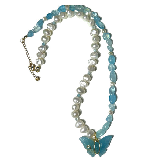 Mariposa Aqua Pearl Necklace