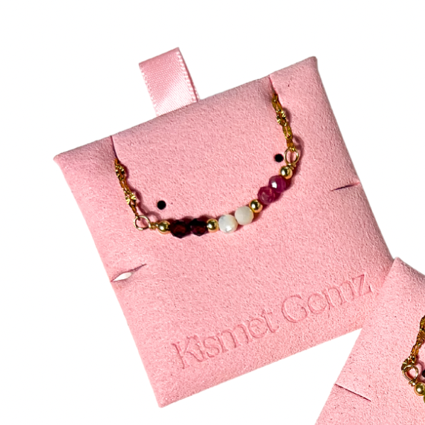 Customizable Birthstone Curved Bar Necklace