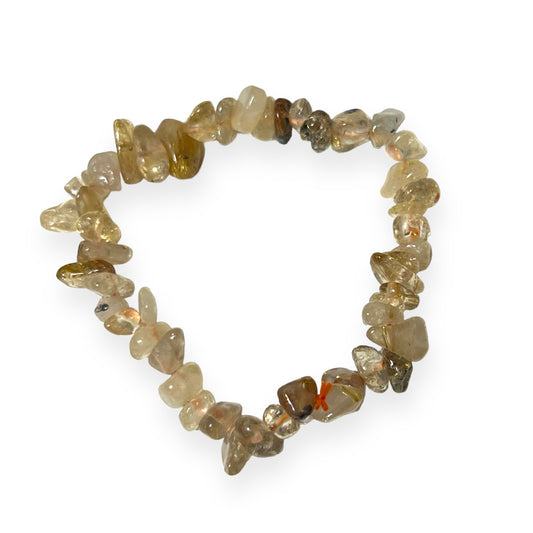 Rutile Quartz Chip Bracelet