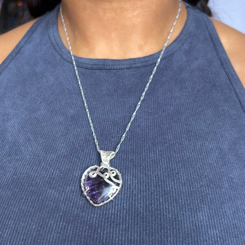 Amethyst Heart Necklace