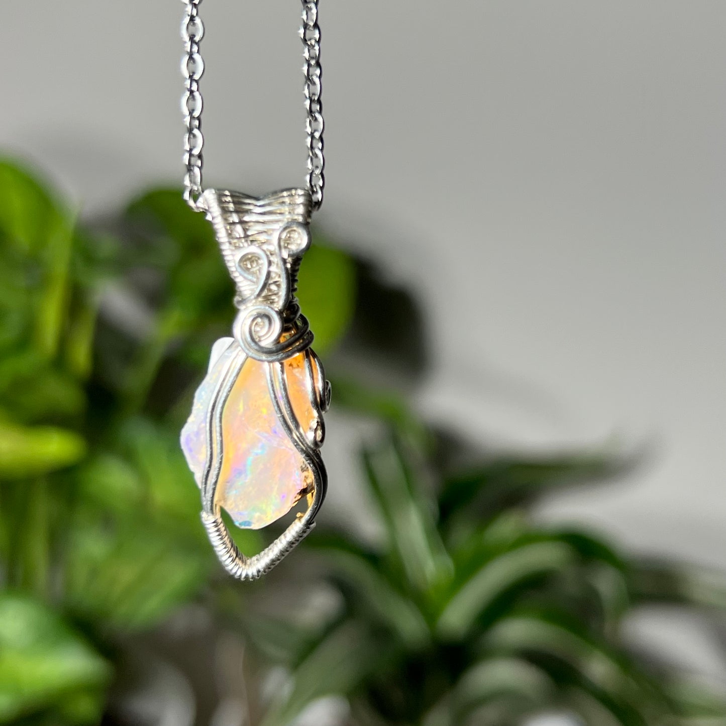 Opal Necklace *b* plated copper