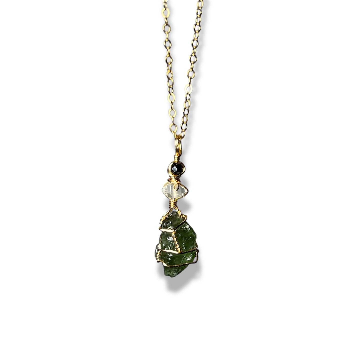 Moldavite Necklace Gold Plated *C*