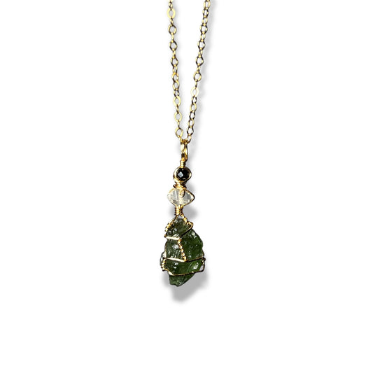 Moldavite Necklace Gold Plated *C*