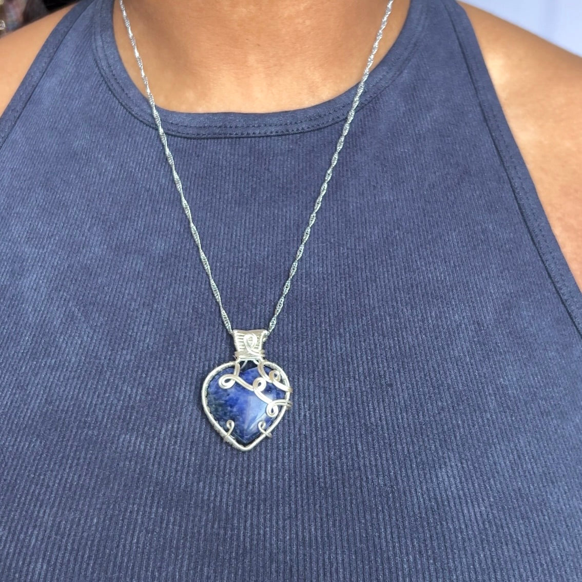 Sodalite Heart Necklace