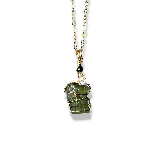 Moldavite Necklace 14k Gold Filled *C*