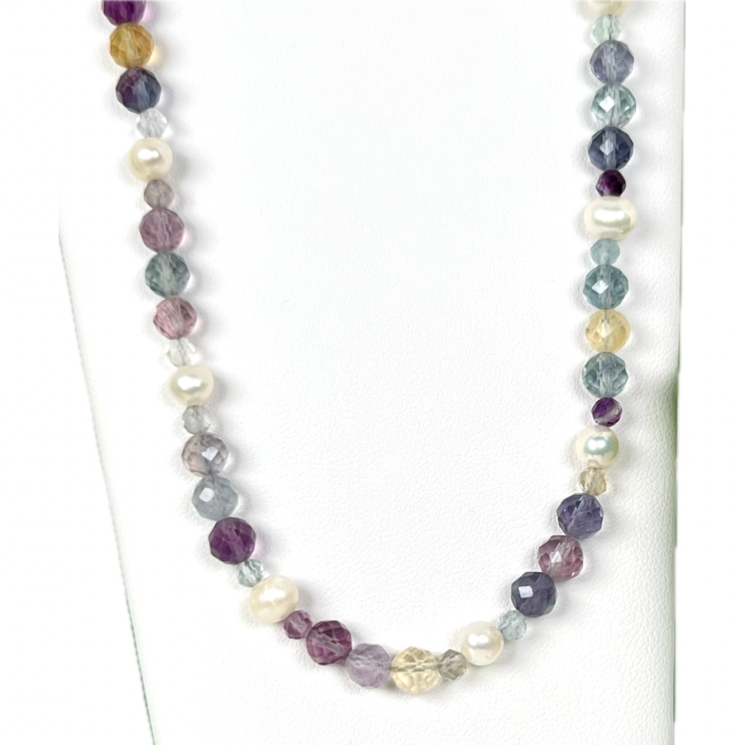 Fluorite • Pearl Necklace