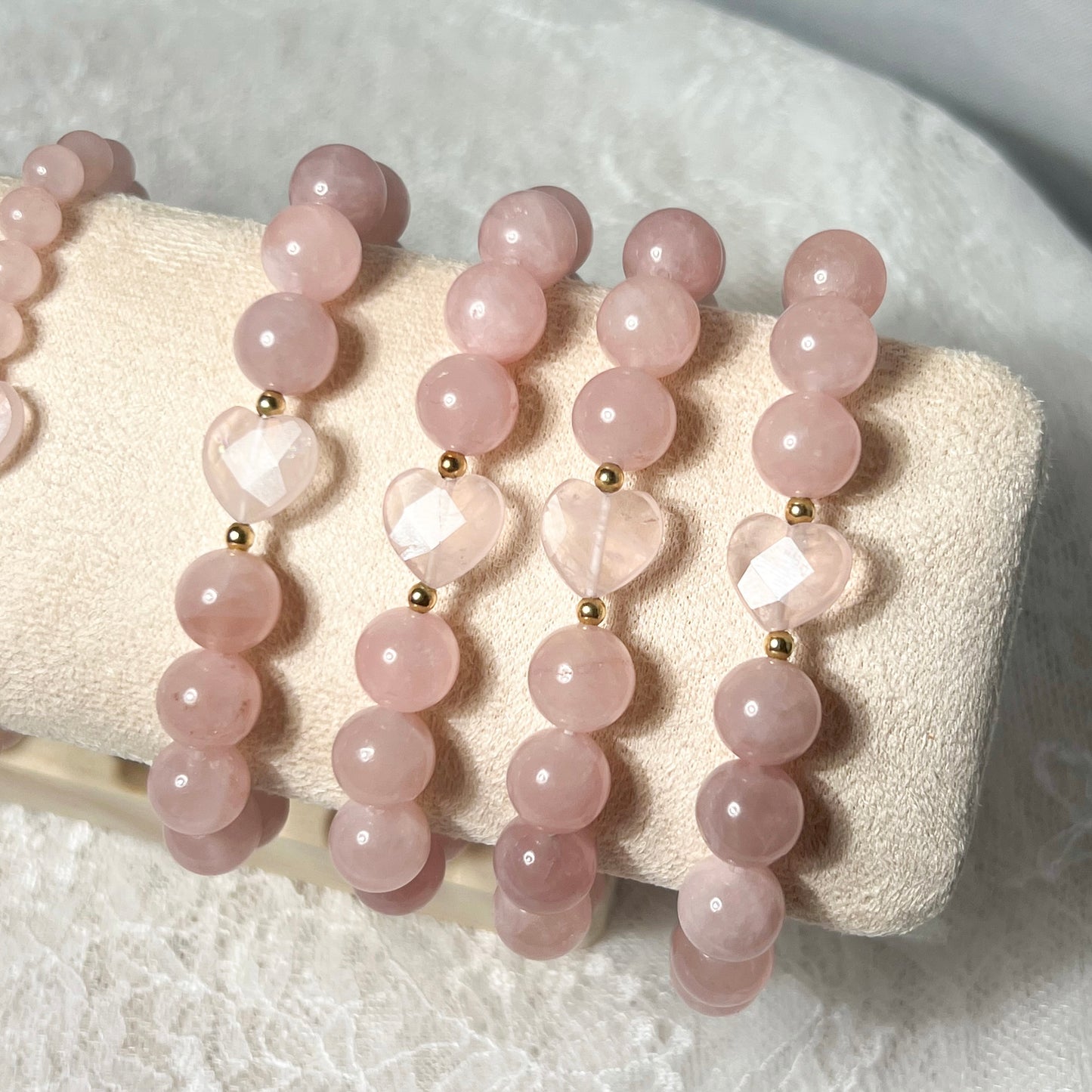 Rose Quartz Heart Bracelet