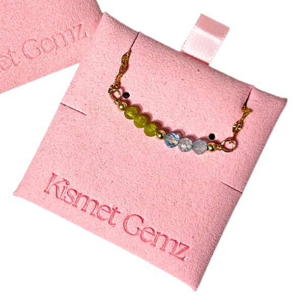 Customizable Birthstone Curved Bar Necklace