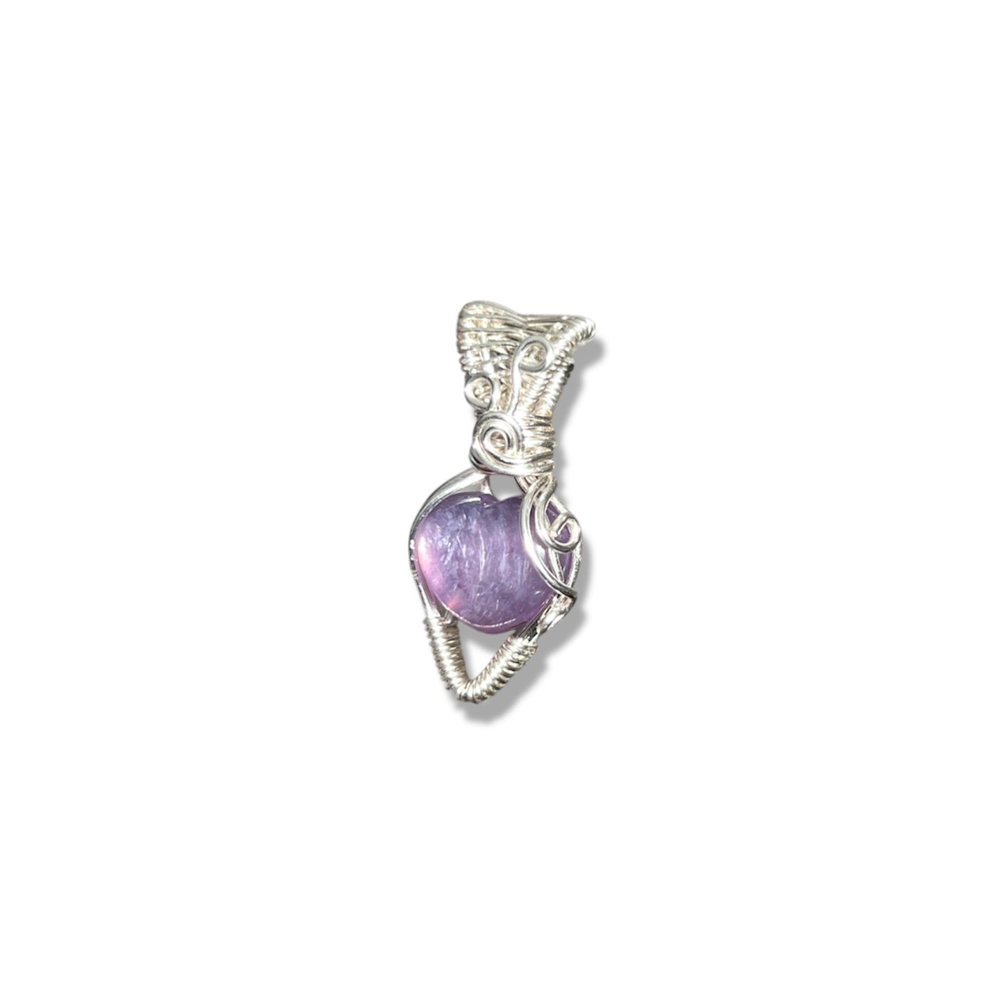 Gem Lepidolite Mini Heart Necklace