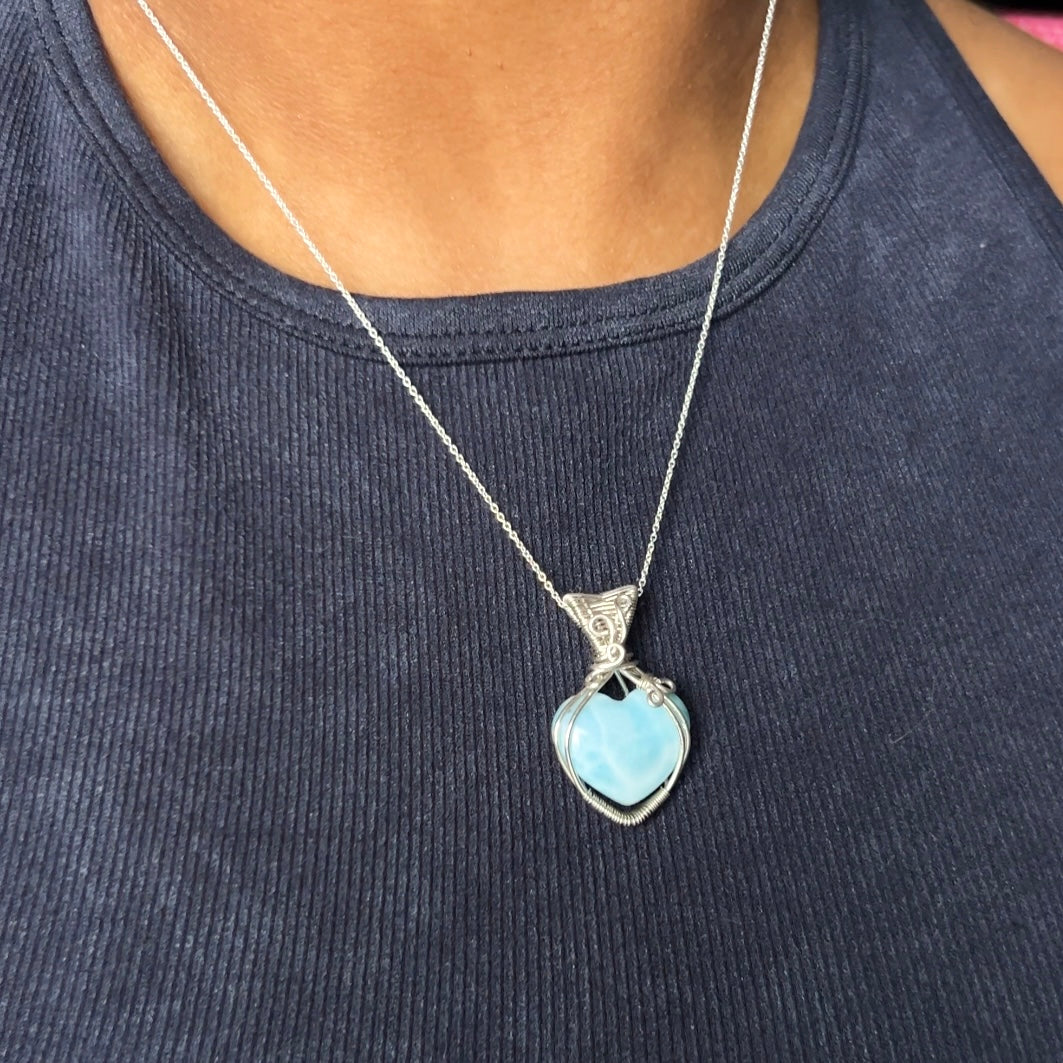 Larimar Heart Necklace