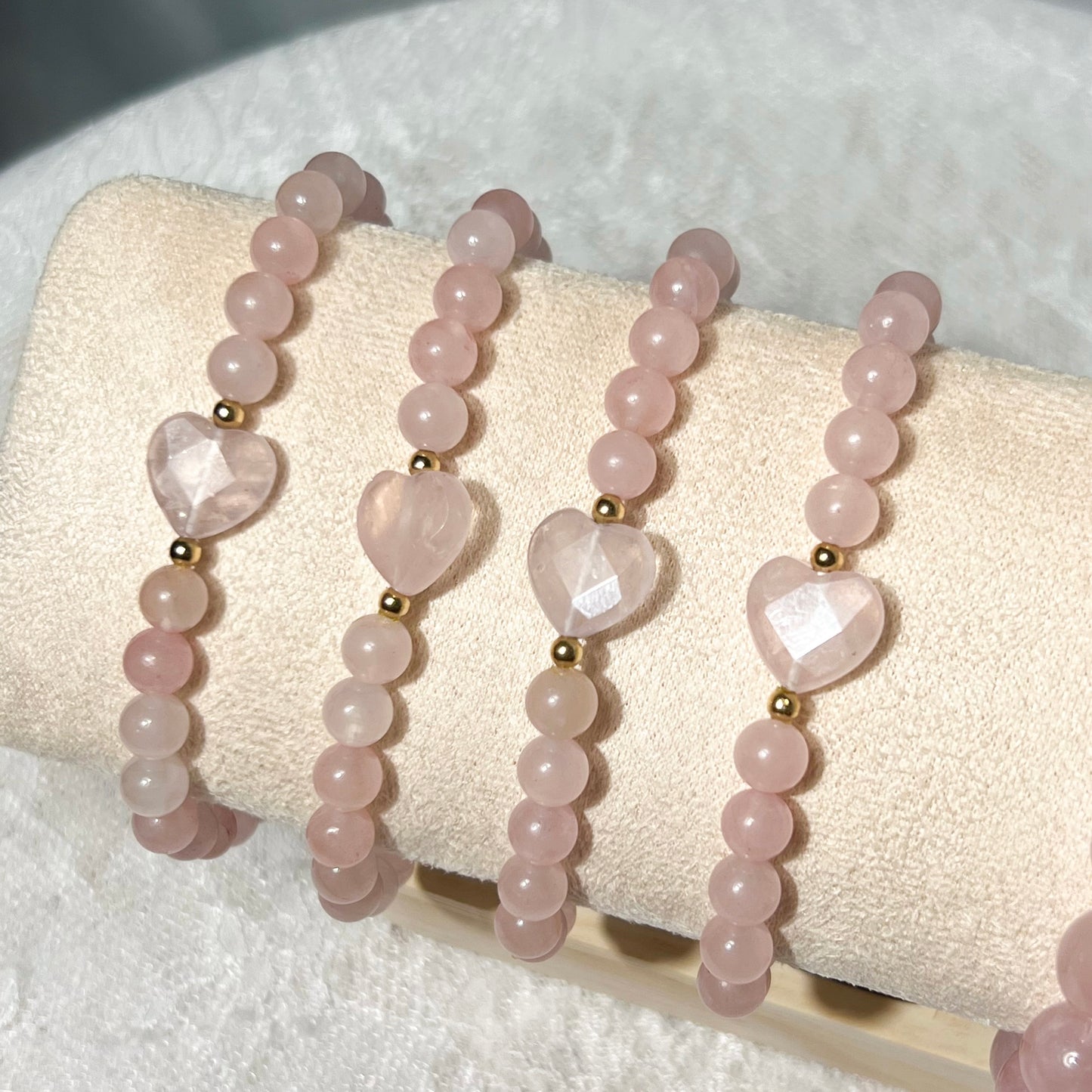 Rose Quartz Heart Bracelet