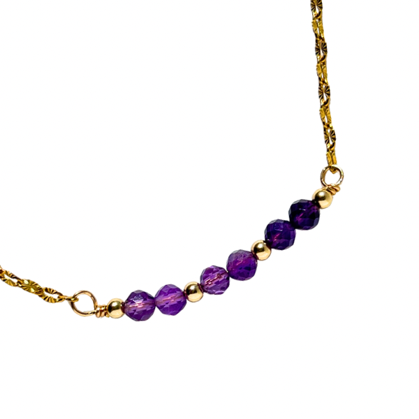 Birthstone Curved Bar Necklace