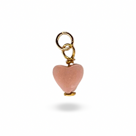 Pink Opal Heart Charm