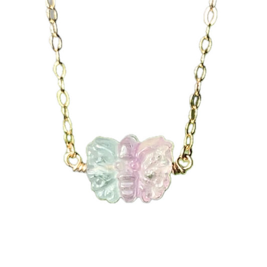 Fluorite Butterfly Necklace