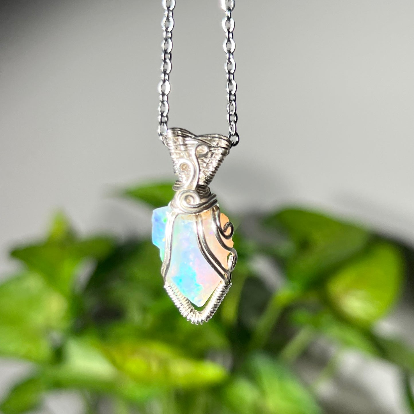 Opal Necklace *a* plated copper
