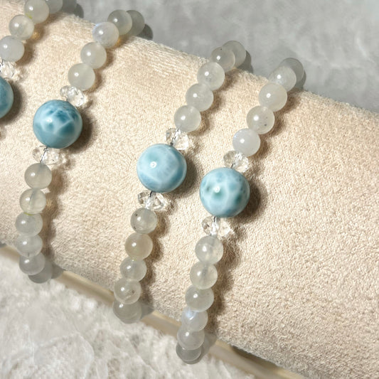 Larimar Accent Moonstone Bracelet