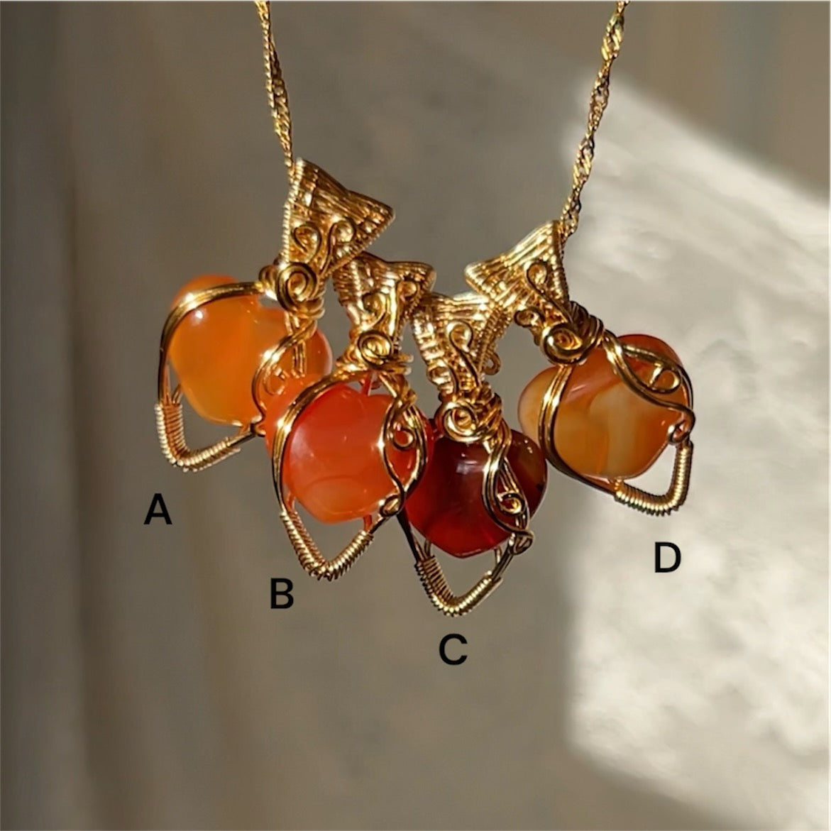 Carnelian Heart Necklace