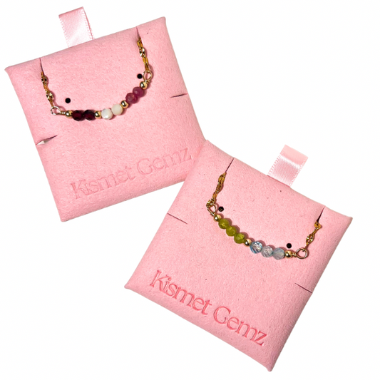 Customizable Birthstone Curved Bar Necklace